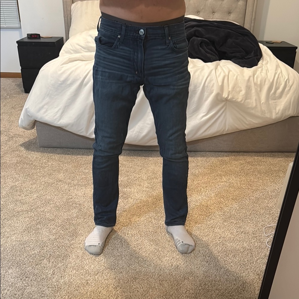 PAIGE Blue Slim Jeans with Classic Denim Wash and Standard Waistband